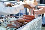 hot dog, wiener, sausage, meat, tube steak, BBQ, grill, onion, Barbecue, tubesteak, hotdog, FPRV01P13_11