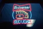 Neon Sign, night, Budweiser Cable Car, Bud Light, FRBV07P12_03