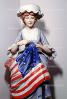 Betsy Ross Porcelain figurine, Old Glory, USA, United States of America, 76 Flag, GFLV02P02_16
