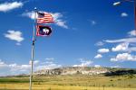 Wyoming State Flag, Old Glory, USA, United States of America, Fifty State Flags, Windy, Windblown, GFLV03P06_07