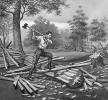 Abraham Lincoln, Chopping Wood, Trees, Ax, 1850s, 1950s, GNUV01P08_08