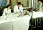 Girl, Doctor, Nurse, bed, Spicacast, Patient in a body cast, Traction, 1949, 1940s, HHPV02P09_02