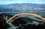 Cold Spring Canyon Arch Bridge, Steel, Santa Ynez Mountains, Highway 154. Valley, May 1964, ICCV10P07_12