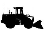 Hydraulic Front Wheel Loader Tractor silhouette, Dresser 515B, wheeled, articulated, logo, Earthmoving, Earthmover, shape, ICSV03P10_17M