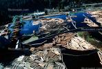 Log Rafts, Lumber Mill, warehouse, lumber yard, smoke, pollution, Humboldt County, IWLV01P06_05