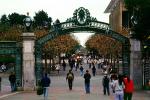 Sather Gate, Sproul Plaza, Landmark, students, walking, arch, UC Berkeley, UCB, KECV03P04_11