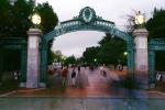 Sather Gate, Sproul Plaza, Landmark, students, walking, arch, UC Berkeley, UCB, KECV03P04_18