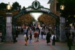 Sather Gate, Sproul Plaza, Landmark, students, walking, arch, UC Berkeley, UCB, KECV03P04_19