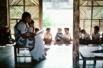 Teacher reading to the children, Schoolroom, Sevagram, India, 1984, 1980s, KEDV01P02_15