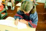 Girl Writing, studying, desk, classroom, Student, KEDV01P10_12