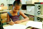 Girl, Desk, Classroom, writing, test, Student, KEDV01P13_10