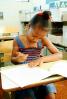 Girl, Desk, Classroom, writing, test, Student, KEDV01P13_11