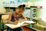 Girl, Desk, Classroom, writing, test, Student, KEDV01P13_16