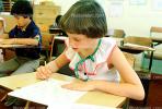Girl, Desk, Classroom, writing, test, Student, KEDV01P13_17