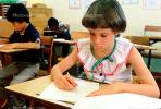 Girl, Desk, Classroom, writing, test, Student, KEDV01P13_18