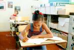 Girl, Desk, Classroom, writing, test, Student, KEDV01P14_03