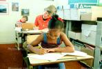 Girl, Desk, Classroom, writing, test, Student, KEDV01P14_04