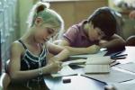 Girl, Boy, Writing, classroom, test, studious, KEDV02P04_07