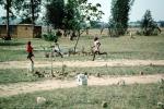 Paths, children, desert, trees, running, Madzongwe, KEDV02P14_16
