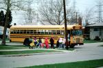 schoolchildren, students, School Bus Stop, Detroit, Michigan, KEDV03P13_01