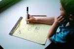 Boy learning to write, KEDV04P08_16