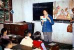 Teacher teaching in Classroom, Classroom, Schoolroom, China, 1973, 1970s, KEDV04P10_19