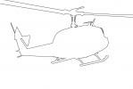 Bell UH-1 outline, line drawing, MYAV02P07_15O