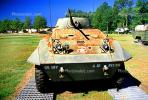 A12 Recon, Tank, Mobile Gun, ww II, world war two, wheeled vehicle, Camp Shelby, Mississippi, head-on, MYAV03P01_13