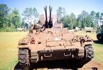 205 AA 22, Anti-Aircraft Gun, Tank, ww II, world war two, tracked vehicle, Camp Shelby, Mississippi, head-on, MYAV03P02_04
