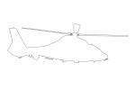 HH-65 Dolphin outline, line drawing, MYCV01P06_02BO