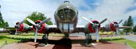 Glazed Nose, Gun Turret, Boeing B-17G Flying Fortress, Castle Air Force Base, Merced, California, Panorama, MYFD01_002