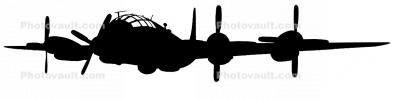 Boeing WB-50D Superfortress silhouette, shape, MYFV06P12_07BM