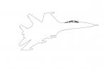 Sukhoi SU-27 Flanker outline, line drawing, MYFV11P14_04O