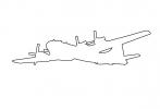 B-29 Superfortress outline, line drawing, MYFV24P08_07O