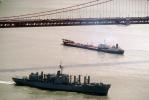 Supply Ship, Oil Tanker, Golden Gate Bridge, USS Mars, AFS-1, Harbor, vessel, hull, warship, 21 March 1993, MYNV01P12_03.1702