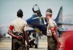 Navy MP guarding an A-4F Skyhawk, The Blue Angels, 3 July 1983, MYNV01P15_17.1702