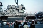 Sailors Saluting, USS Kitty Hawk (CV-63), USN, United States Navy, MYNV02P07_16