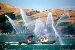 Fireboat Phoenix welcoming the USS Missouri (BB-63), Spraying Water, MYNV03P05_17
