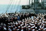 Sailors, Officers, hats, caps, USS Bryce Canyon (FAY-36), USN, United States Navy, 1940s, MYNV09P13_16