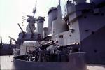Pom Pom anti aircraft guns, USS North Carolina (BB-55), Battleship, Cape Fear River, Riverfront, Wilmington, North Carolina, anti-aircraft, MYNV15P07_19