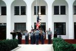 Color Guard, salute, Military School building, teens, boys, MYSV01P02_03