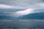 Lake, Rain, Clouds, Mountains, Lake Geneva, water, 1950s, NESV01P01_03.2850