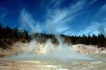 steam, trees, clouds, whispy cirrus, Hot Spring, Geothermal Feature, activity, NNYV03P05_08.0939
