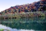 Reflecting Lake, Woodland, Forest, Trees, Hill, autumn, water, deciduous, NORV01P03_06