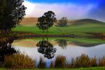 Two-Rock Landscape, Trees, Hills, Pond, Reflection, Reservoir, Lake, Water, NPND03_161