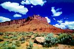 Moab Mesa, clouds, cactus, Mesa, Mountains, Castle Valley, east of Moab, geologic feature, Paintography, NSUV06P04_03B