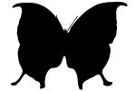 Butterfly silhouette, Wings, logo, shape, OECV02P08_13M