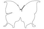 Outline Butterfly, Wings, line drawing, shape, OECV02P08_13O