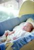 Baby, Crib, Resting, Sleeping, Bassinet, 1960s, PABV03P04_15