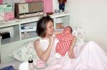Mom, Baby, Bed, Bottle, Radio, Childbirth, 1960s, PABV03P08_14